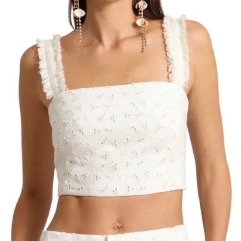 House Of Harlow White Eyelet Blouse Size Large NWT